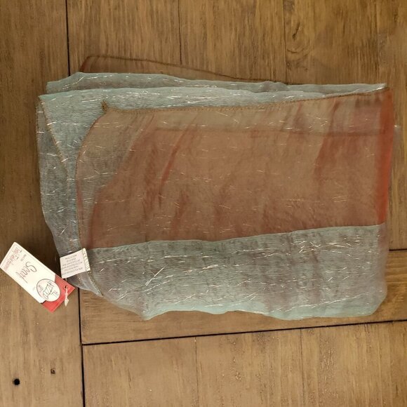 All Jazzed Up Seafoam Sheer Iridescent Scarf, 25" x 70" - Picture 4 of 7